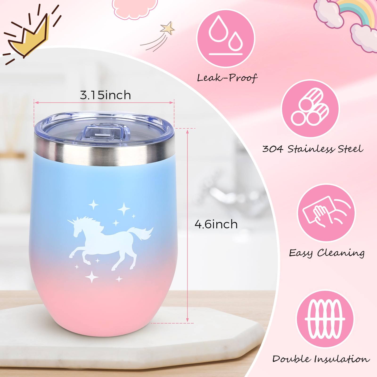 Ingbear unicorn water bottle keeps drinks handy during playtime