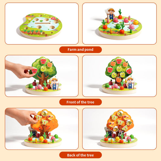 INIFEIDALA bird and insect blocks: promotes imaginative play and early classification