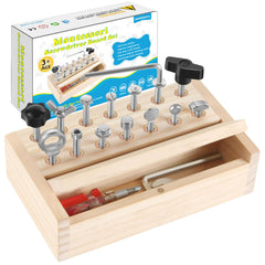 INIFEIDALA Kids Tool Set on screwdriver-board view enhances fine motor skills through hands-on play.