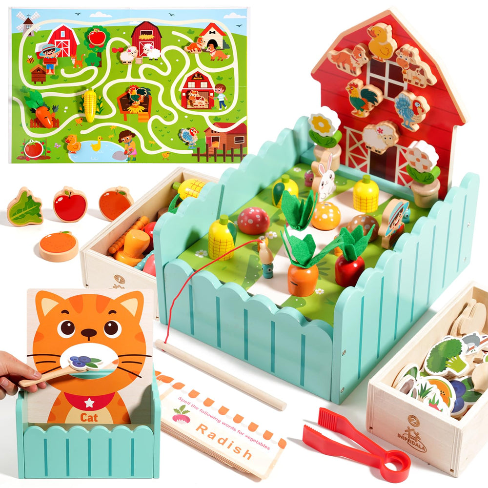 INIFEIDALA Montessori farm scene promotes cognitive play and early problem solving