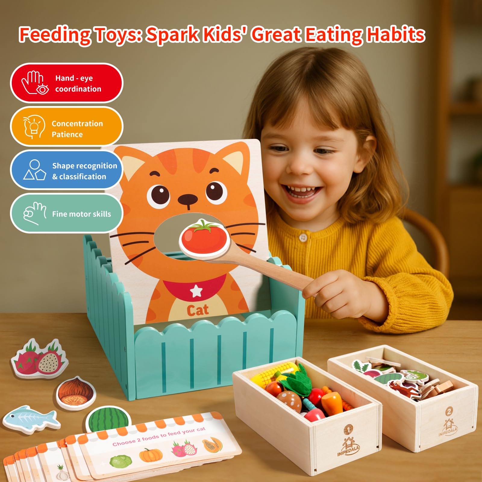 INIFEIDALA magnetic parts invite hands-on scene arrangement and fine motor work