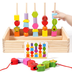 INIFEIDALA pattern cards guide stacking blocks and sequencing for early math and logic