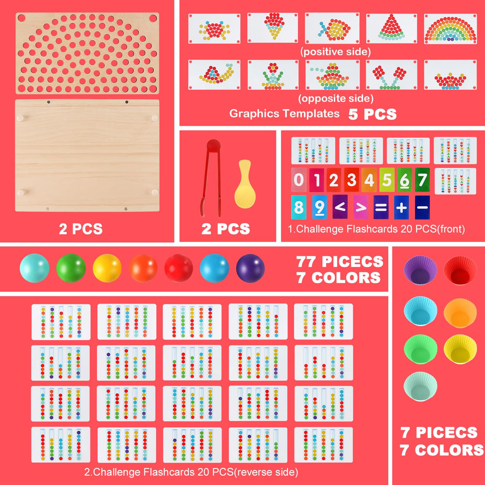 INIFEIDALA wooden peg board with beads for precise hand movements and sequencing.