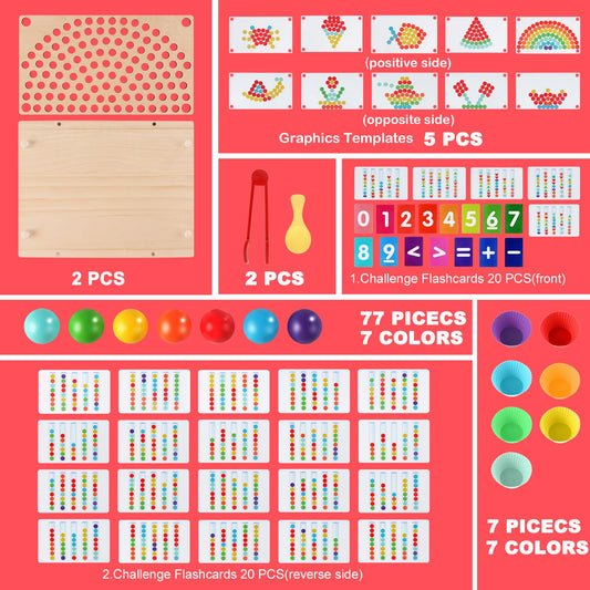 INIFEIDALA wooden peg board with beads for precise hand movements and sequencing.