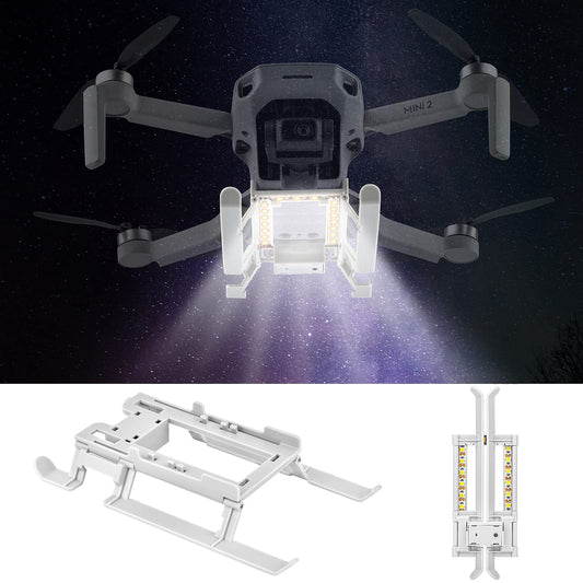 Inifispce LED landing gear on a DJI Mini for safer night landings.