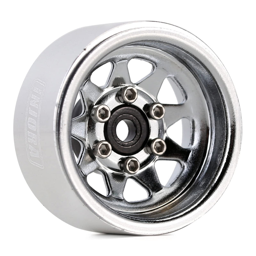 INJORA 1.0 beadlock wheel close-up highlighting beadlock ring for secure grip on trails.