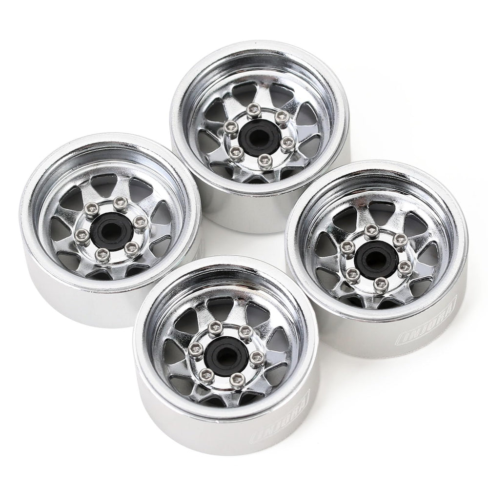 INJORA 1.0 wheel set displayed with installation screws.