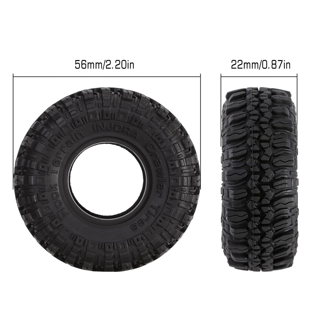 INJORA beadlock-compatible design ensures secure mounting on Axial wheels.