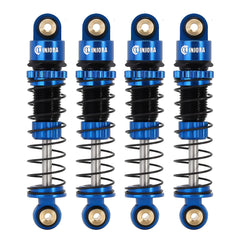 INJORA 39mm shocks with aluminum threaded bodies for easy pre-load adjustment, blue.