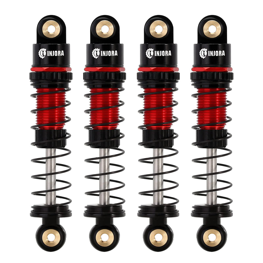 INJORA 39mm aluminum threaded shocks for Axial SCX24, improving adjustability and dampening.