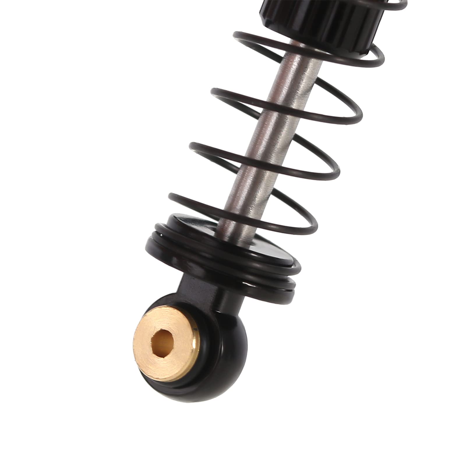 INJORA 27.5mm compressed length and 10.2mm travel for compact damping.