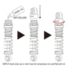Oil not included; lightly coat internals when filling to avoid overfill.