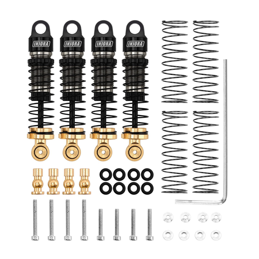 INJORA big bore shock body with black aluminum finish for durability