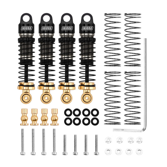 INJORA big bore shock body with black aluminum finish for durability