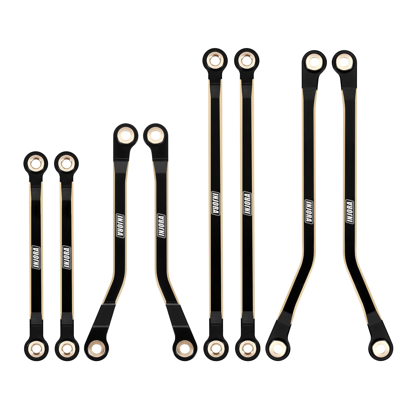 INJORA brass high-clearance link upgrade improves TRX4M trail clearance