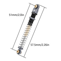 Aluminum damper bodies by INJORA for durable RC crawling upgrades.
