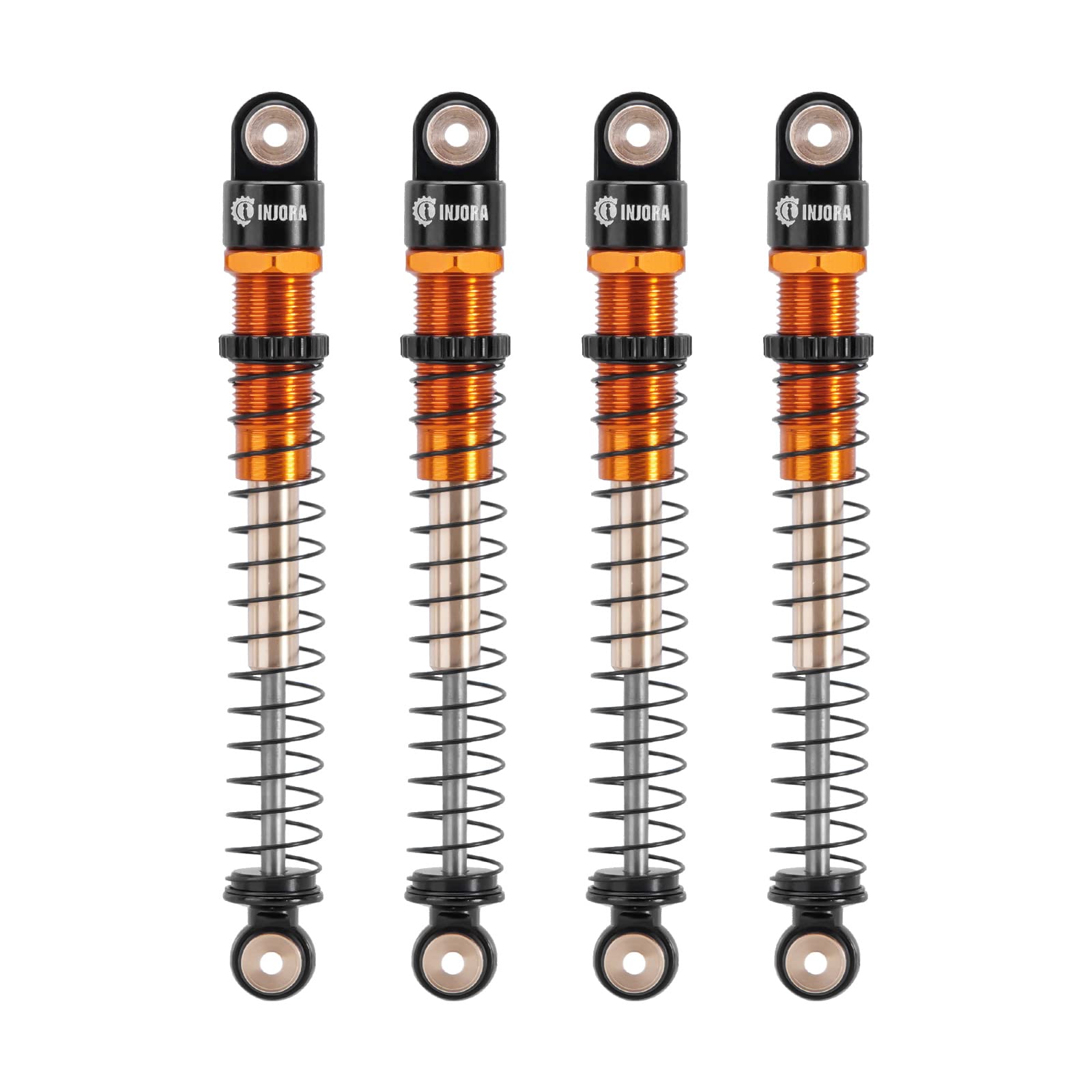 INJORA 51mm shocks with gold body for AX24 SCX24 durability.