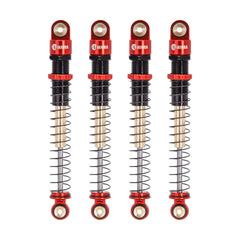 INJORA 51mm shocks long travel for AX24 articulation on rugged terrain.