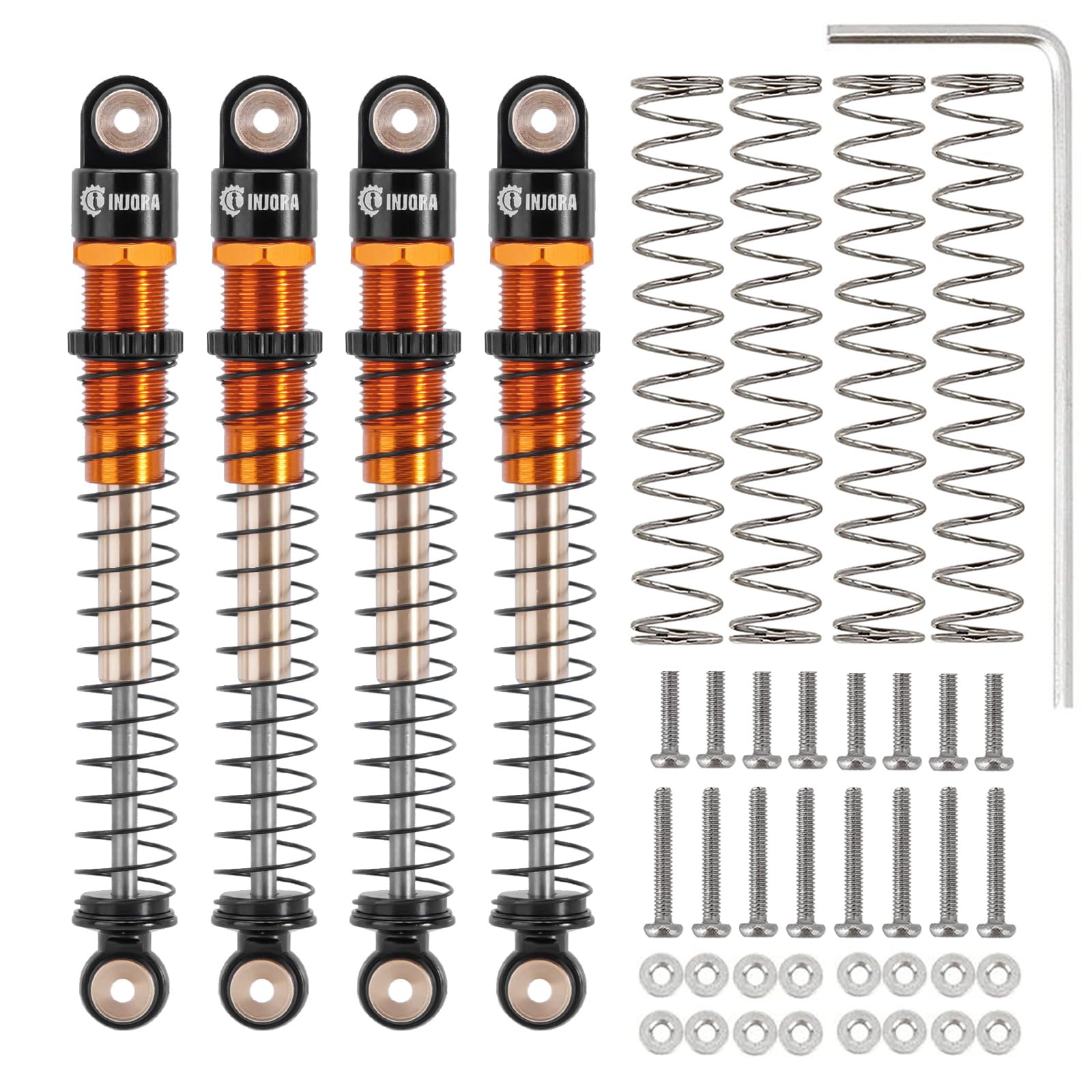 Telescopic design delivers maximum travel for challenging RC trails.