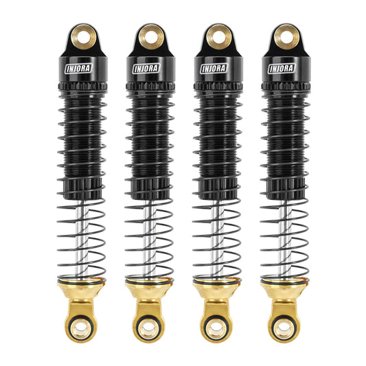 INJORA 59mm shocks side view shows durable aluminum construction for precise damping.