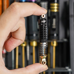 INJORA 59mm shocks threaded-adjustment close-up enables easy preload customization.