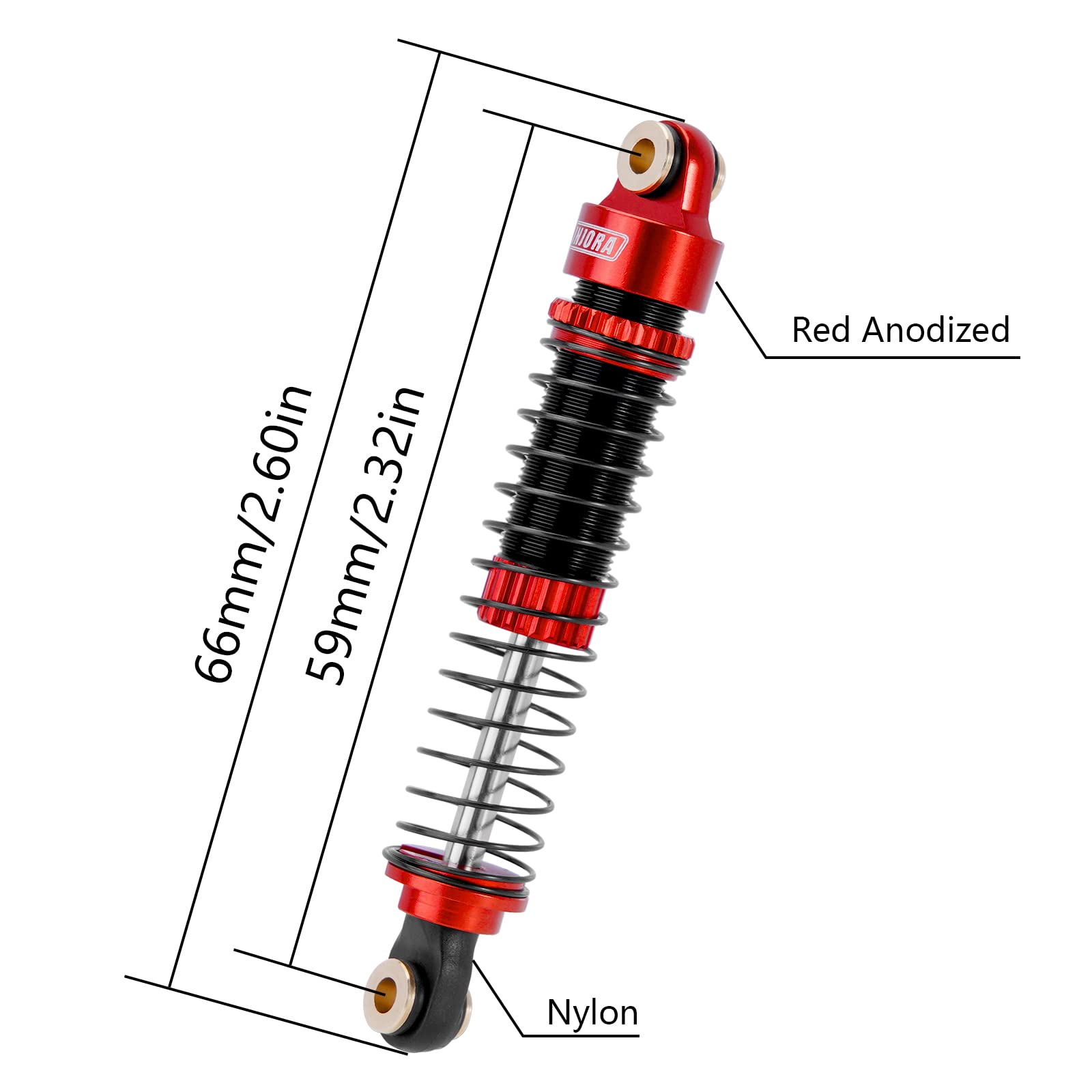 CNC aluminum shock bodies from INJORA deliver durable, reliable RC suspension