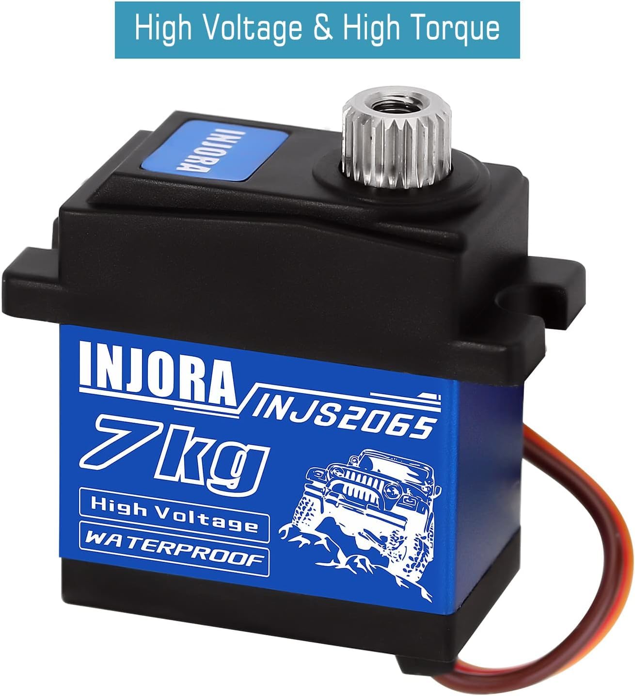 INJORA 7KG servo includes servo horn for ready-fit replacement of plastic parts