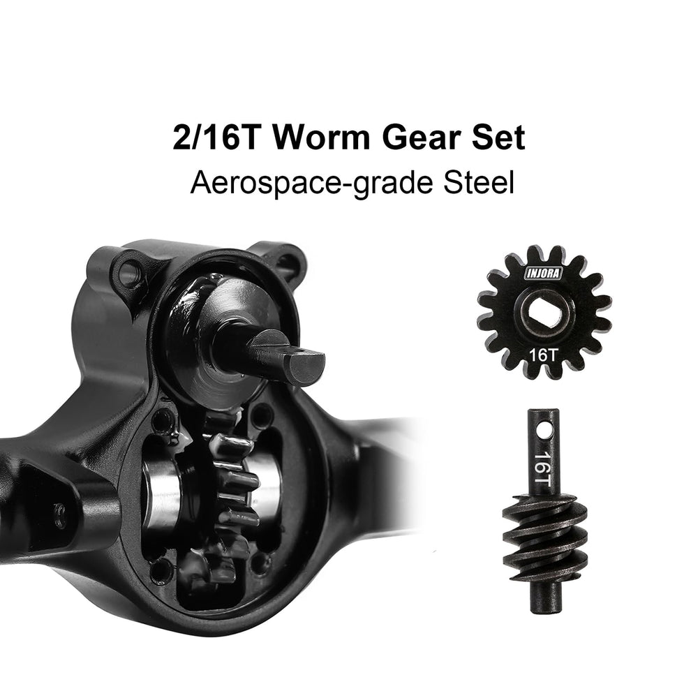 INJORA adjustable rear axle truss mount enables precise suspension tuning.