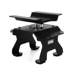 INJORA aluminum RC car stand top view shows sturdy construction for precise adjustments.