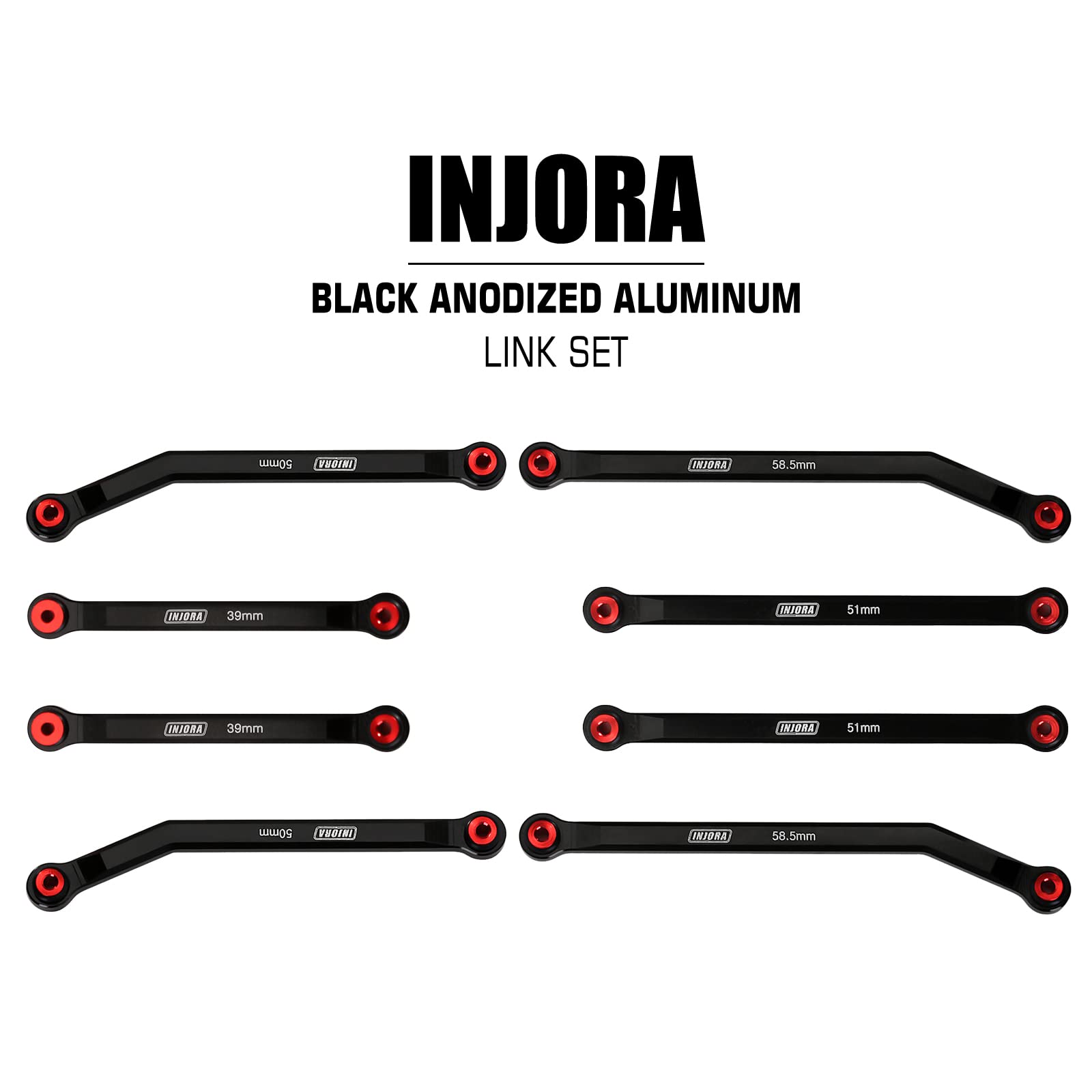 INJORA anti-axle wrap front links improve steering consistency on rough terrain