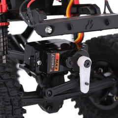 INJORA AX24-compatible servo install image shows easy replacement process.