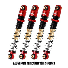 INJORA AXI90081 compatible shocks for Axial SCX24 Deadbolt red