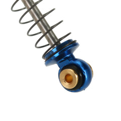 INJORA aluminum shocks designed for Axial SCX24 and FMS FCX24M, blue.