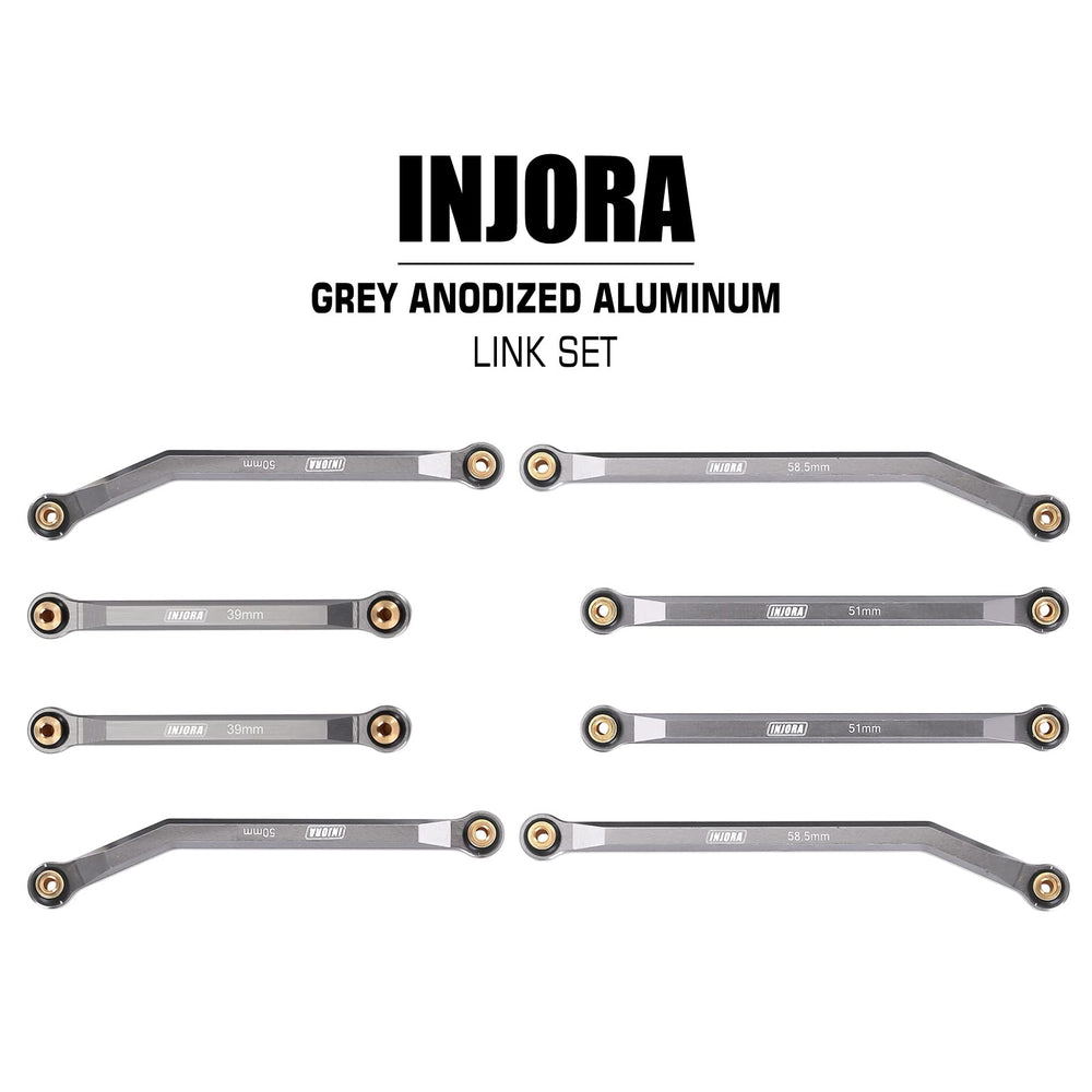 INJORA front 4-links reduce axle wrap for smoother crawling