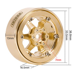 INJORA brass beadlock wheel 6-spoke 1.3-inch creates bold, modern look