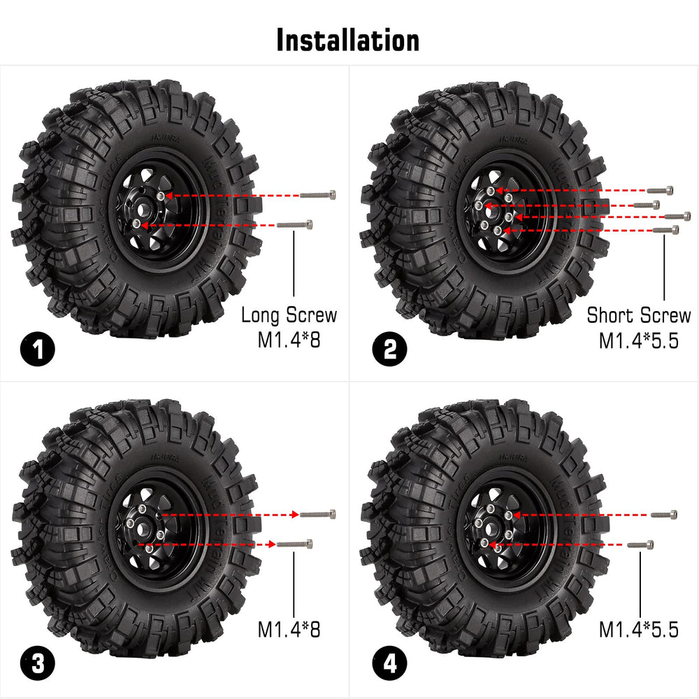INJORA negative offset design improves hub spacing for added stability.