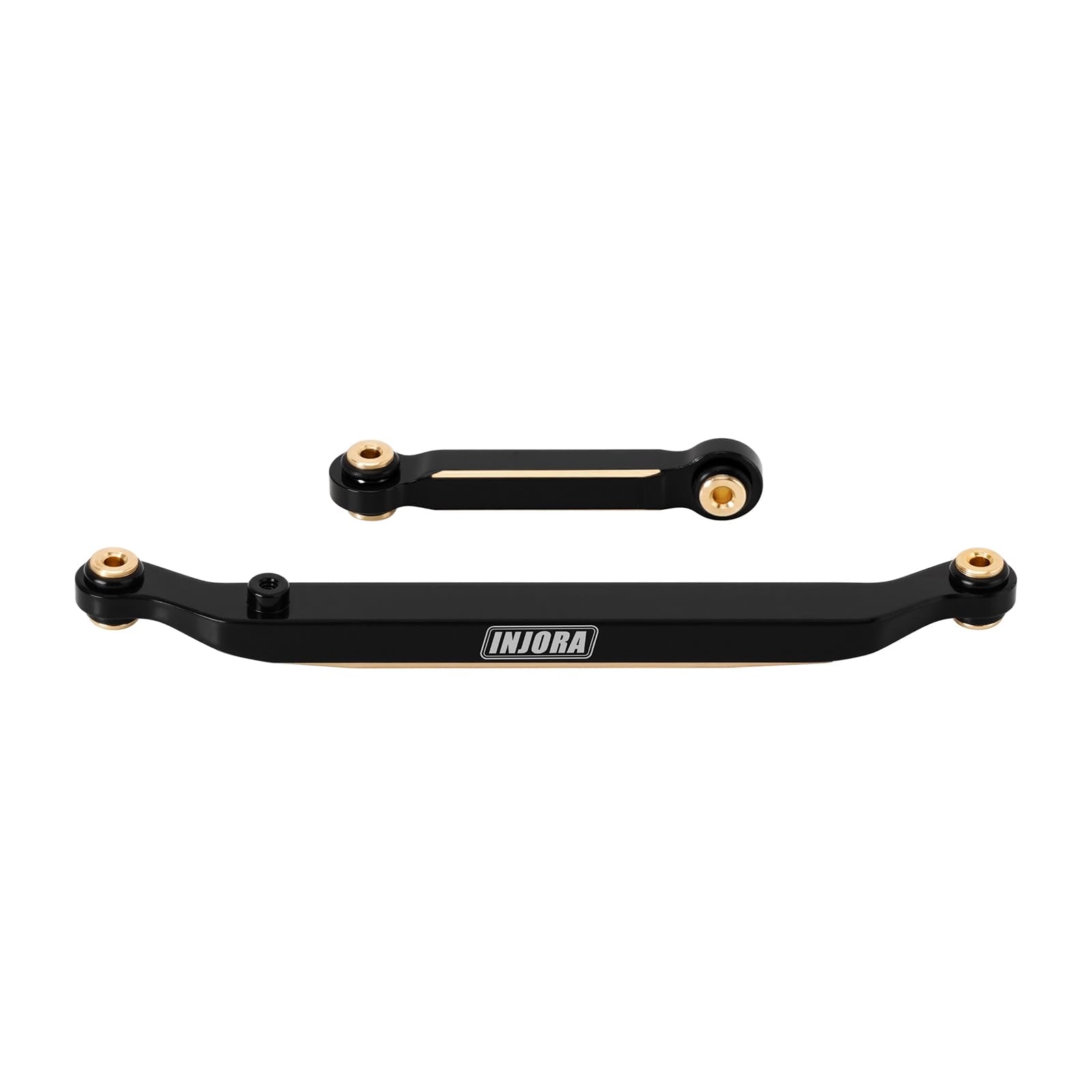 INJORA black brass steering links on a 1/24 SCX24 for improved stability