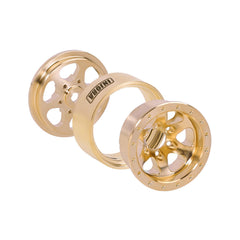 INJORA brass beadlock wheel 28mm diameter for wider stance on RC cars.