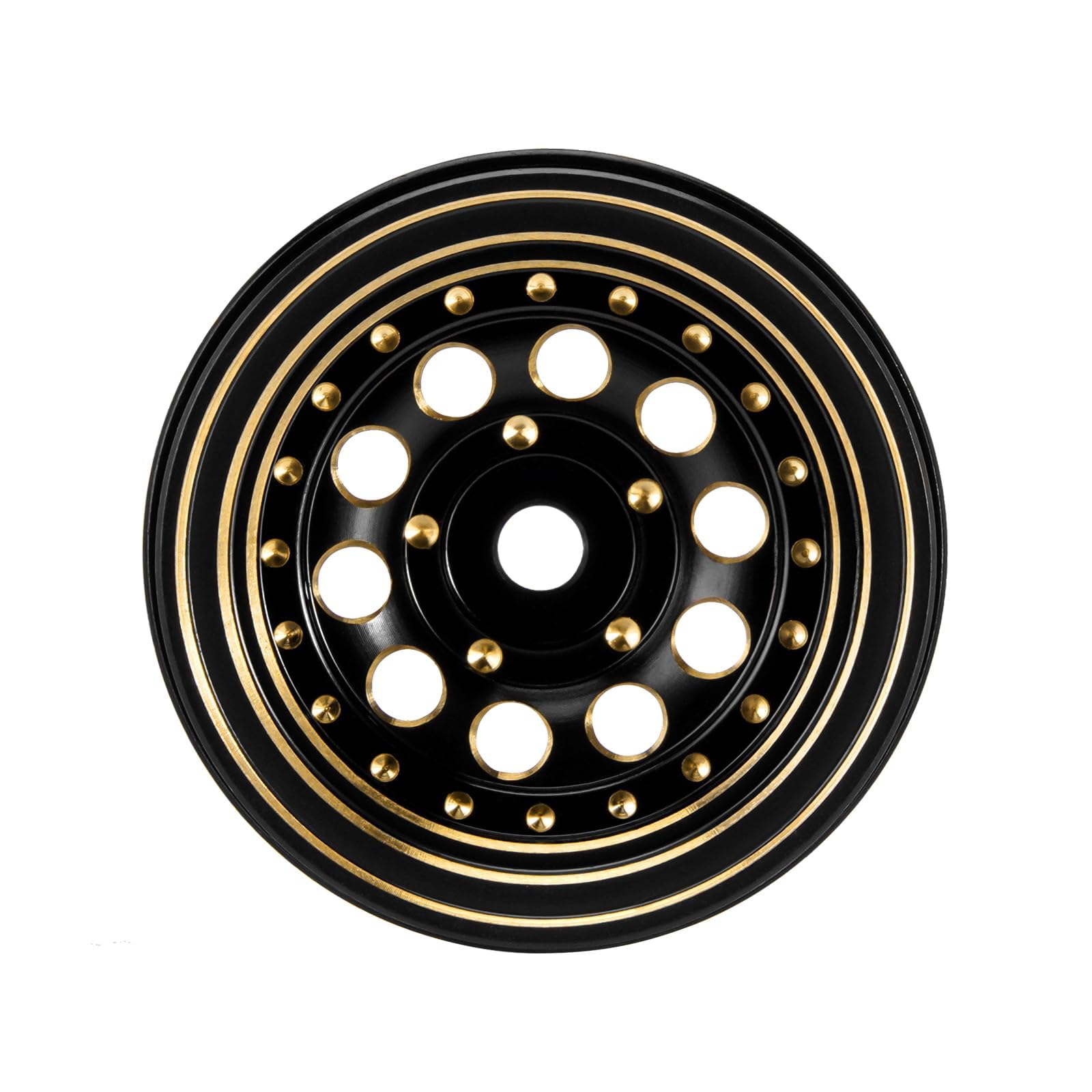 INJORA brass wheel with black coating resists corrosion for longer RC life.