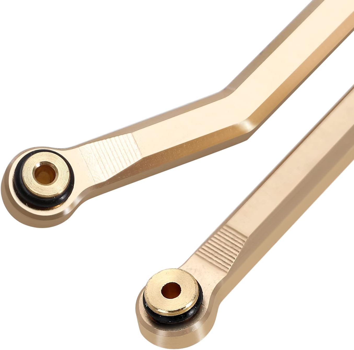 INJORA brass front links for LWB 133-7mm setups showing improved clearance
