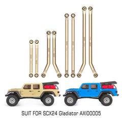 INJORA brass front 4-links set enhances obstacle clearance on rocks