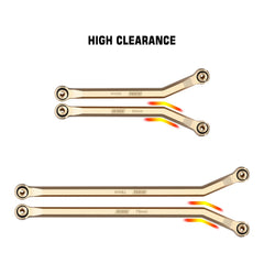 INJORA brass high clearance front 4-links on Gladiator shows upgraded performance