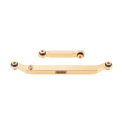 INJORA brass steering links closeup shows CNC precision for strong steering.