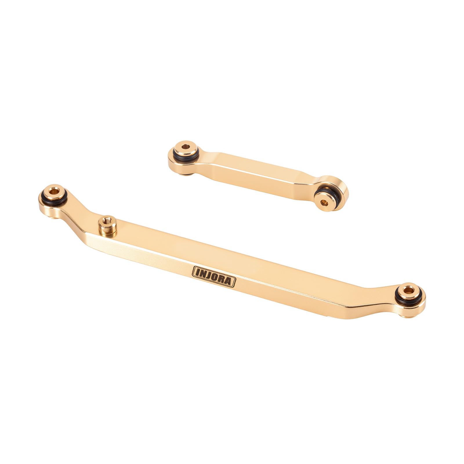 INJORA brass steering links CNC machined surface detail demonstrates precision craftsmanship.