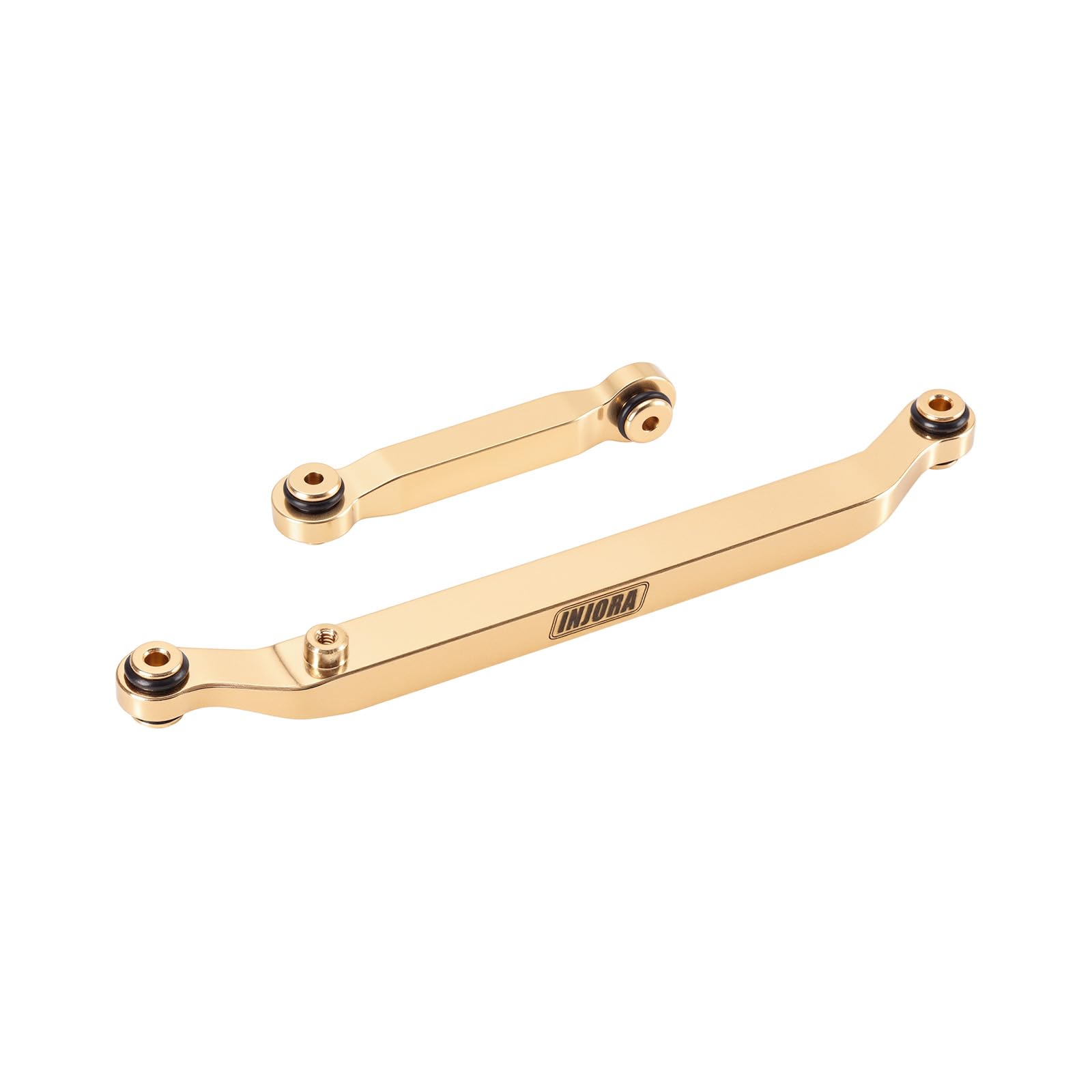 INJORA brass steering links packaging included for straightforward upgrade.