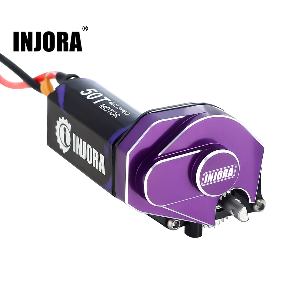 INJORA brushed motor and transmission kit ready for easy installation and performance gains.