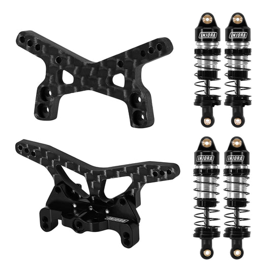 INJORA carbon front shock tower for Losi micro-buggy enhances rigidity and handling