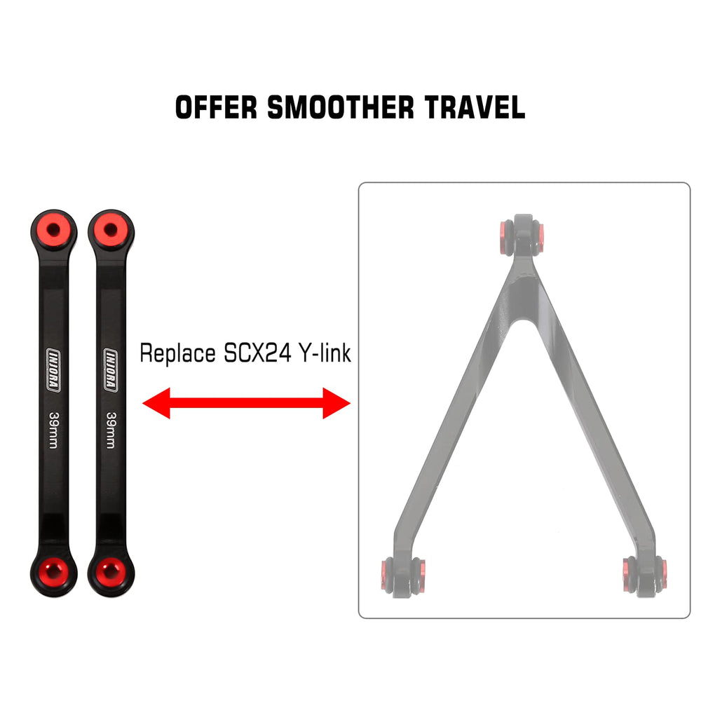 INJORA CNC aluminum front link offers robust performance for 1/24 RC crawlers