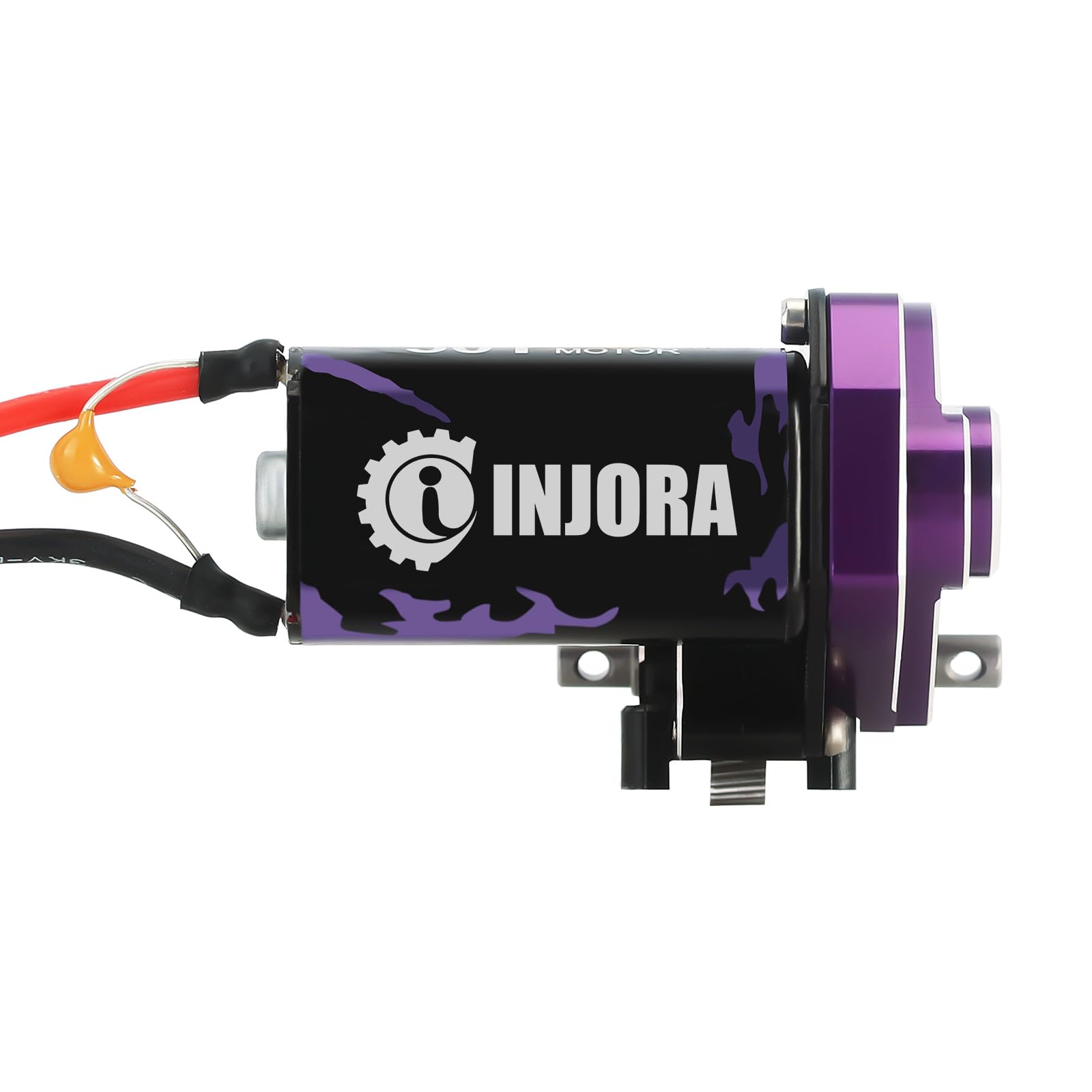 INJORA complete transmission kit with brushed motor included for SCX24 upgrade.