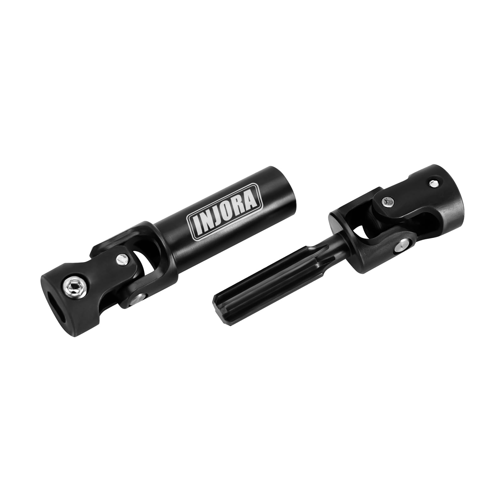 INJORA rounded-rectangle holes improve secure axle engagement for off-road use.